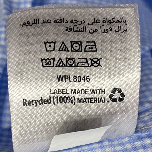 CLUB ROOM Performance Men’s Long Sleeve Cotton Dress Shirt 16/34-35 Blue Check - Picture 5 of 7